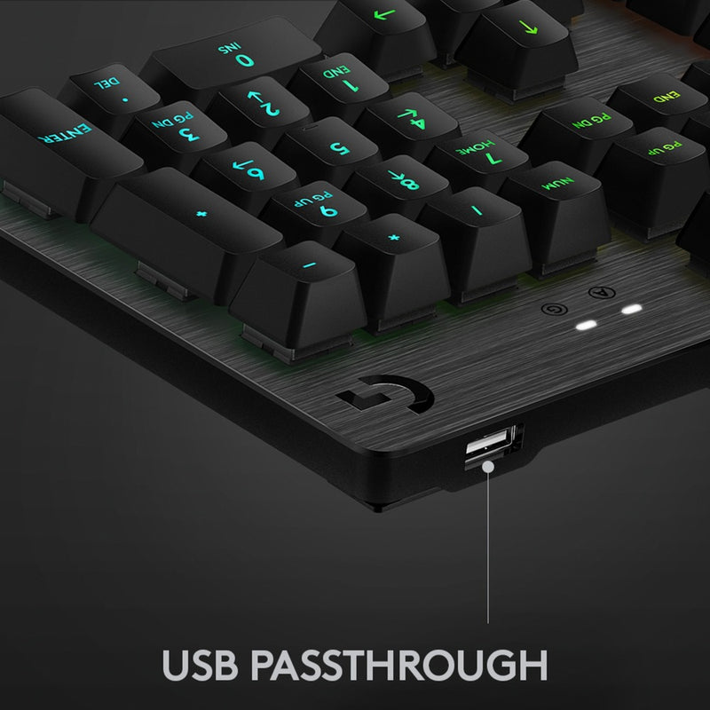 Afbeelding laden in galerijviewer, Logitech g512 carbon lightsync rgb mechanical gaming keyboard (zwart, us-international lay-out (qwerty), gx brown, 100%, rgb leds)
