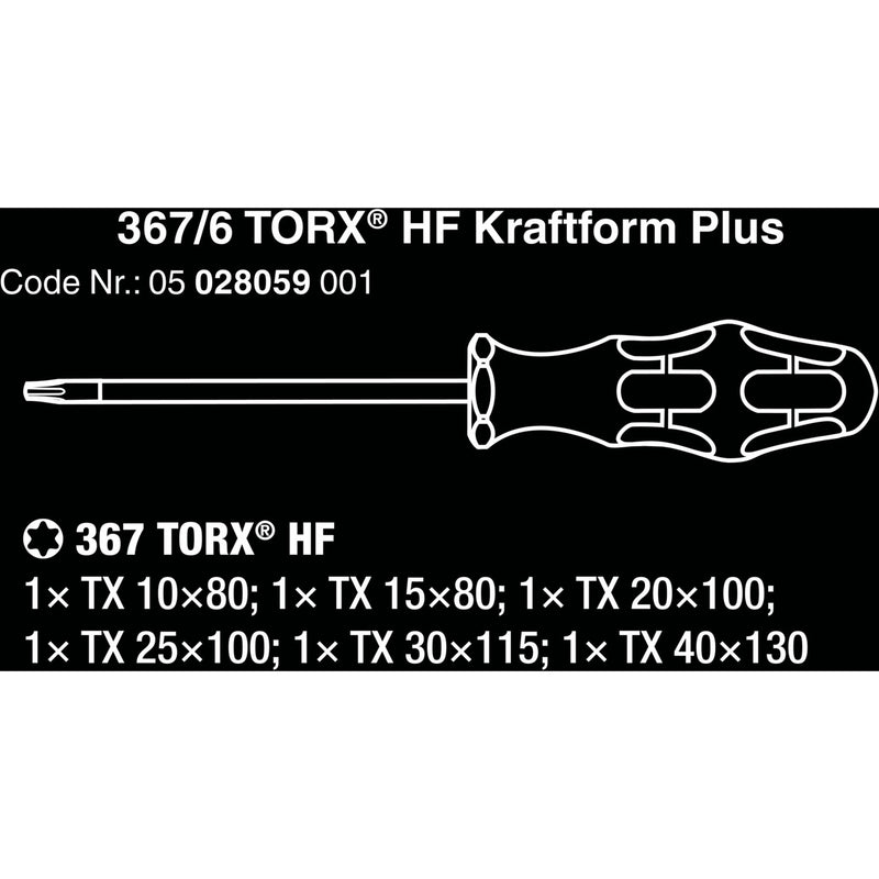 Afbeelding laden in galerijviewer, Wera 367 6 torx hf-schroevendraaierset kraftform plus + rek (zwart groen, 6‑delig)
