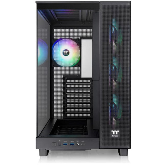Thermaltake view 380 xl tg argb midi tower behuizing (zwart | 2x usb-a | 1x usb-c | rgb | tempered glass)