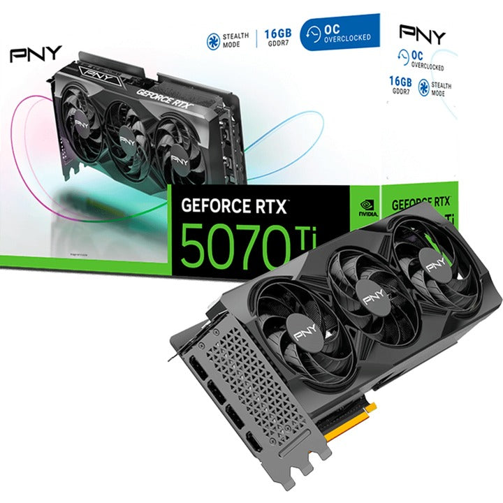 Afbeelding laden in galerijviewer, Pny geforce rtx 5070 ti oc grafische kaart (dlss 4, 3x displayport, 1x hdmi)
