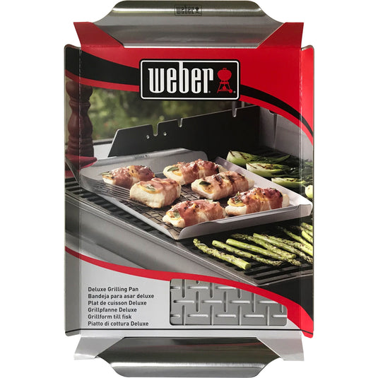 Weber deluxe grillpan grillkorf (zilver)