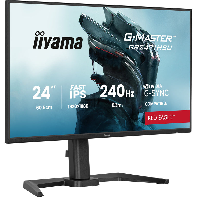 Afbeelding laden in galerijviewer, Iiyama g-master red eagle gb2471hsu-b1 23.8 gaming monitor (zwart, 2x hdmi, displayport, usb-a, usb-c, 240 hz)

