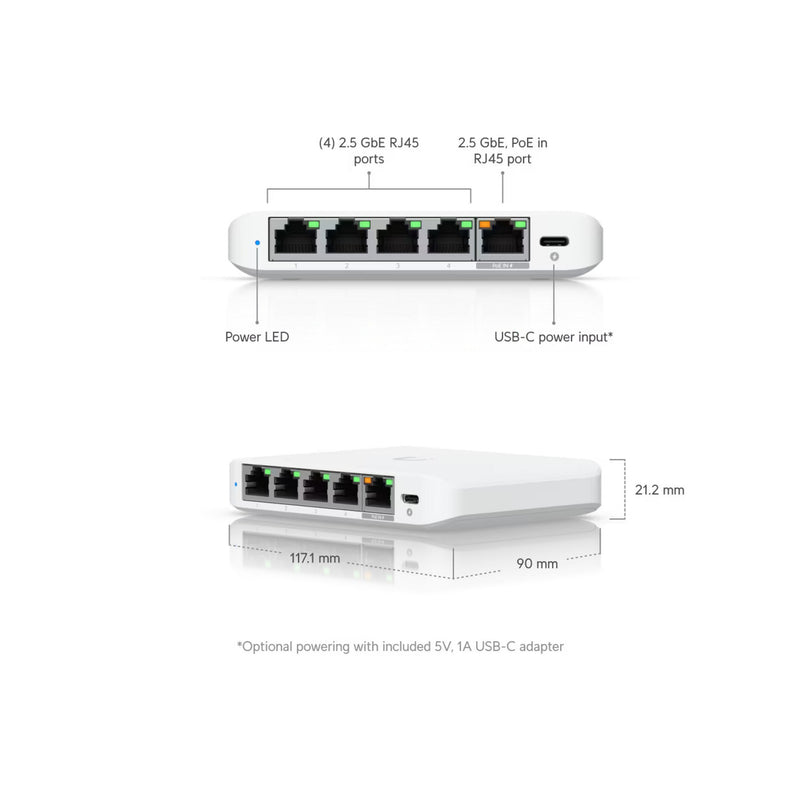 Afbeelding laden in galerijviewer, Ubiquiti flex mini 2.5g switch (wit)
