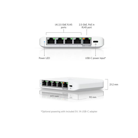 Ubiquiti flex mini 2.5g switch (wit)