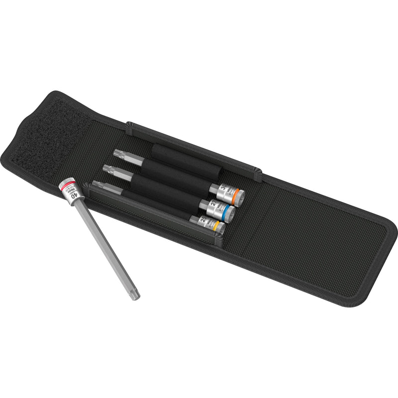 Afbeelding laden in galerijviewer, Wera 8767 a torx® hf 1 zyklop bitdoppen set torx dopsleutel (zwart zilver, 4-delig, met vasthoudfunctie, 1 4 -aandrijving)
