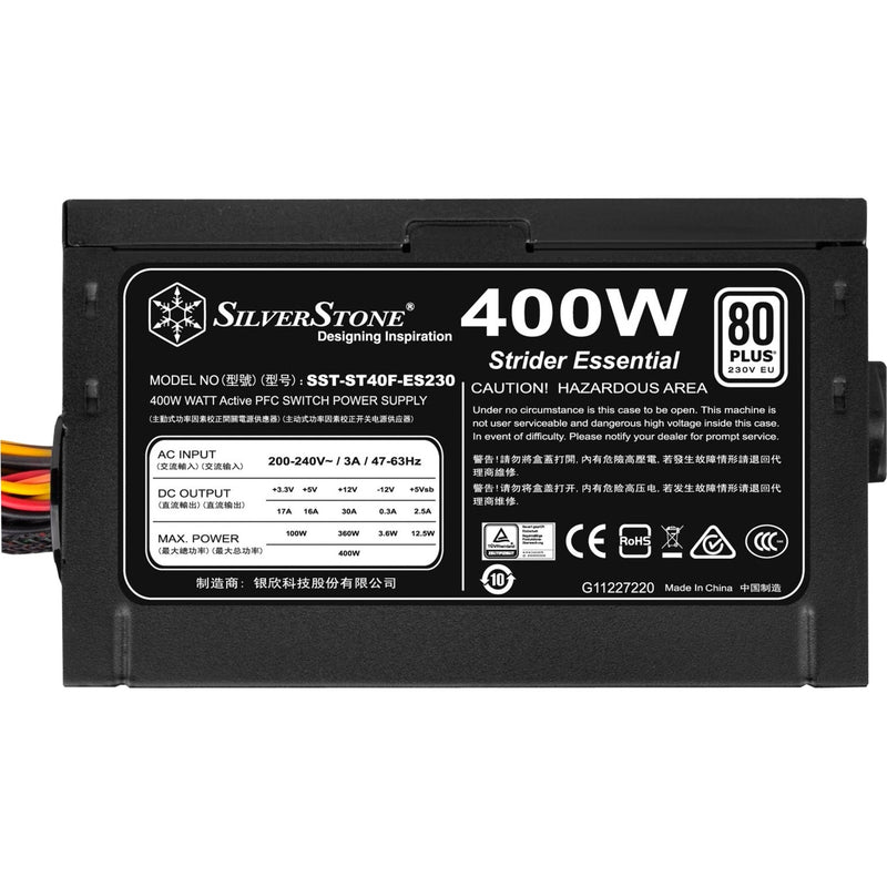Afbeelding laden in galerijviewer, Silverstone strider essential st40f-es230 400 watt voeding (zwart, 2x pcie)
