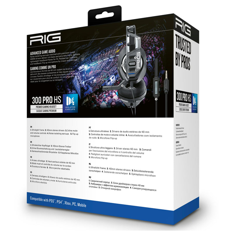 Afbeelding laden in galerijviewer, Nacon rig 300 pro hs over-ear gaming headset (zwart, playstation 4, playstation 5, xbox, nintendo switch, pc)
