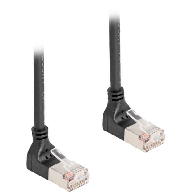 Afbeelding laden in galerijviewer, Delock rj45 network cable cat.6a s ftp slim 90° upwards upwards angled 1 m kabel (zwart)
