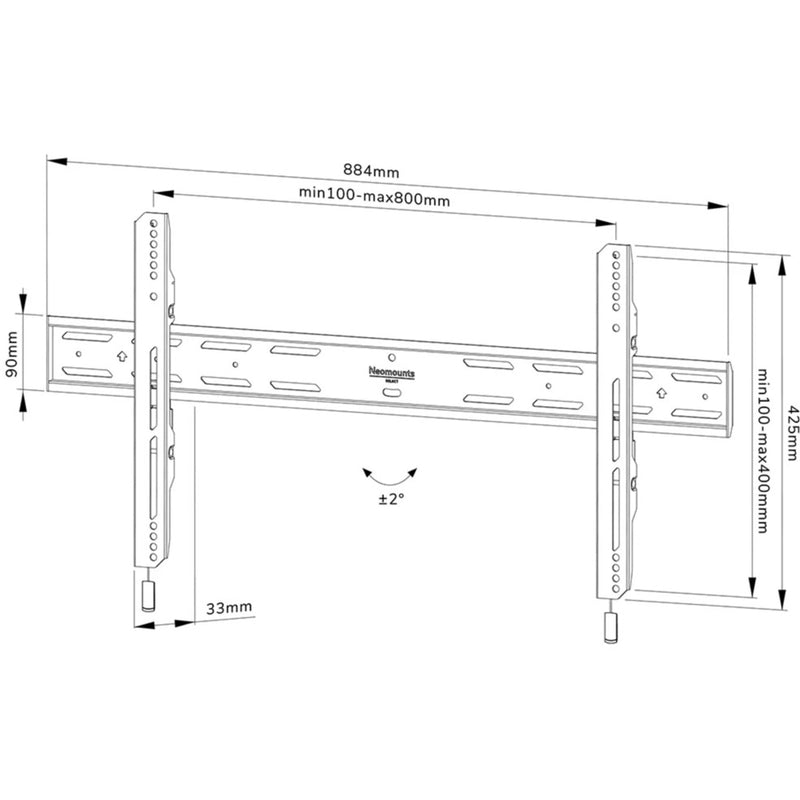 Afbeelding laden in galerijviewer, Neomounts select wl30s-850bl18 vlakke wandsteun bevestiging (zwart)

