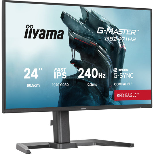 Iiyama g-master red eagle gb2471hs-b1 23.8 gaming monitor (zwart, 2x hdmi, displayport, 240 hz)