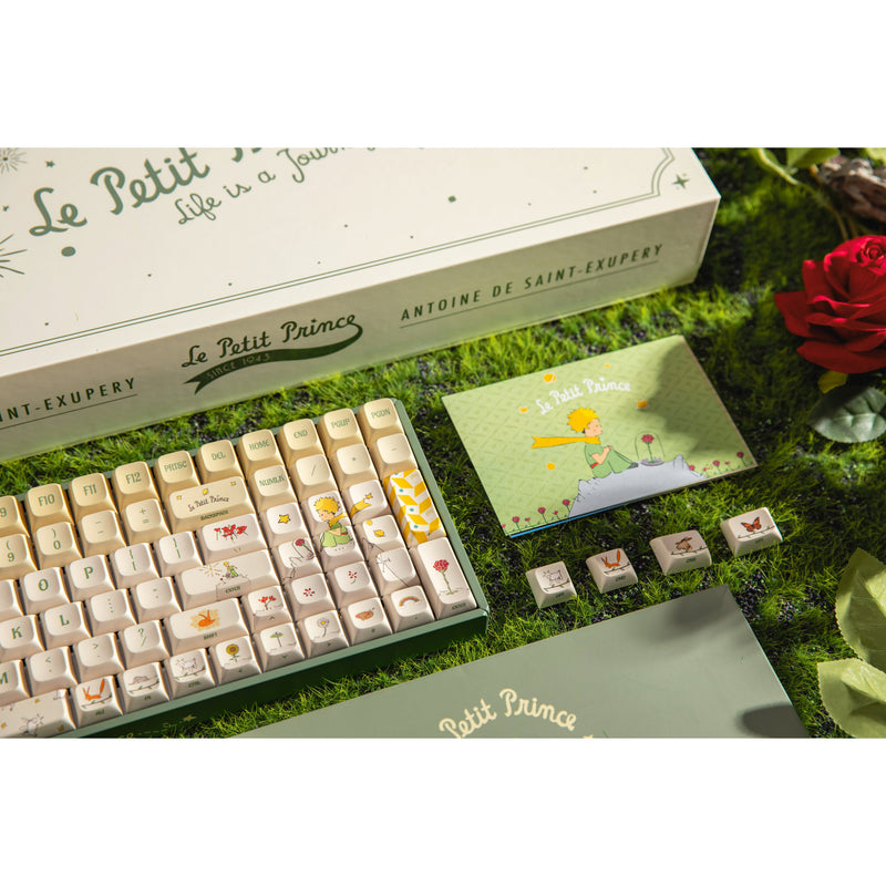 Afbeelding laden in galerijviewer, Iqunix f97 floral date rgb mechanisch gaming toetsenbord (groen, us lay-out (qwerty), iqunix little prince, 96%, rgb leds, hot-swappable, pbt, 2.4ghz | bluetooth 5.1 | usb-c)
