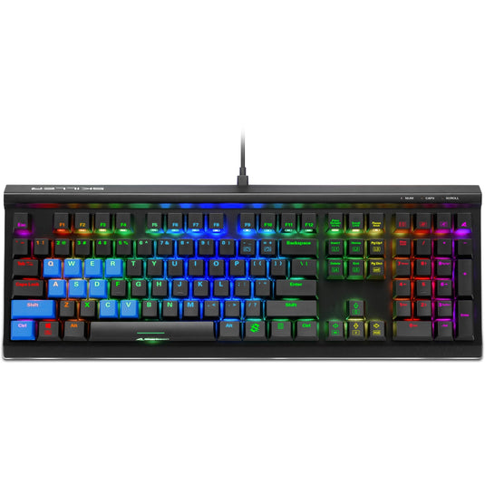 Sharkoon skiller sgk60, gaming toetsenbord (zwart, us lay-out, kailh box white, rgb leds)