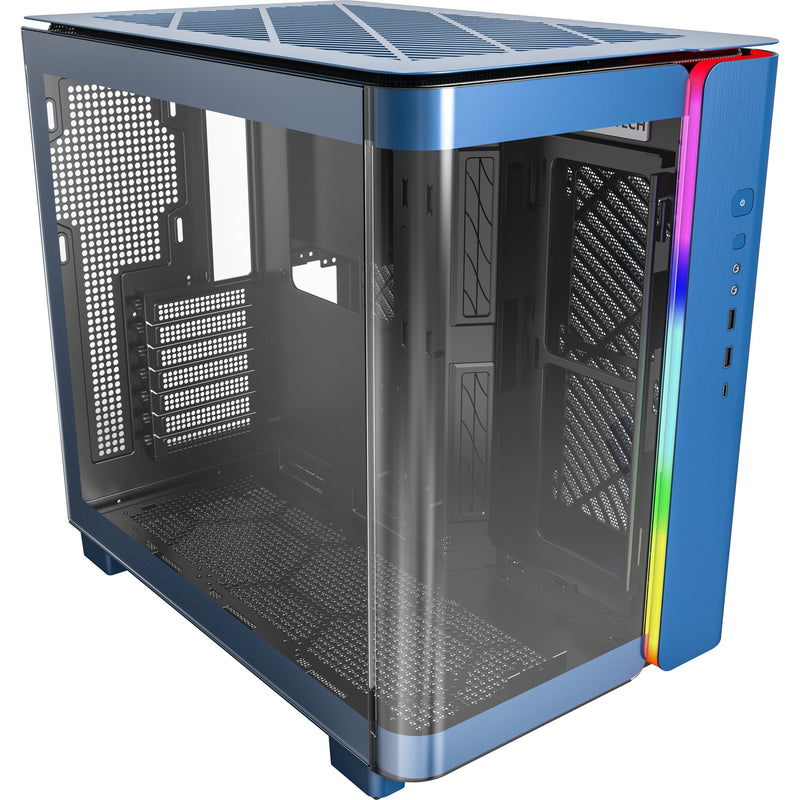 Afbeelding laden in galerijviewer, Montech king 95 midi tower behuizing (blauw | 2x usb-a | 1x usb-c | rgb | tempered glass)
