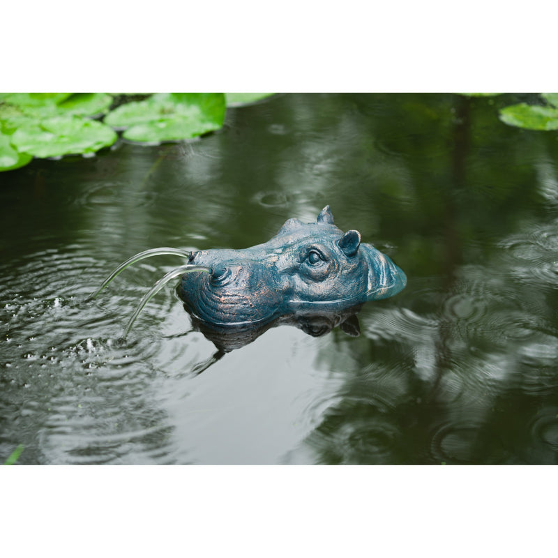 Afbeelding laden in galerijviewer, Ubbink drijvende spuitfiguur nijlpaardenkop waterornament
