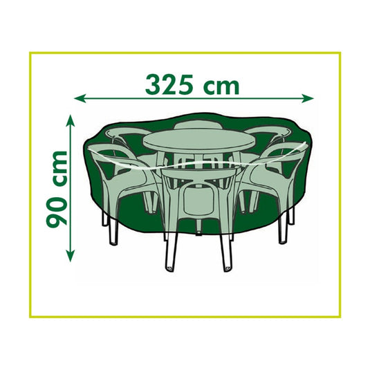 Nature tuinmeubelafdekhoes voor ronde tafel en stoelen afdekking (grijs, 6030601)