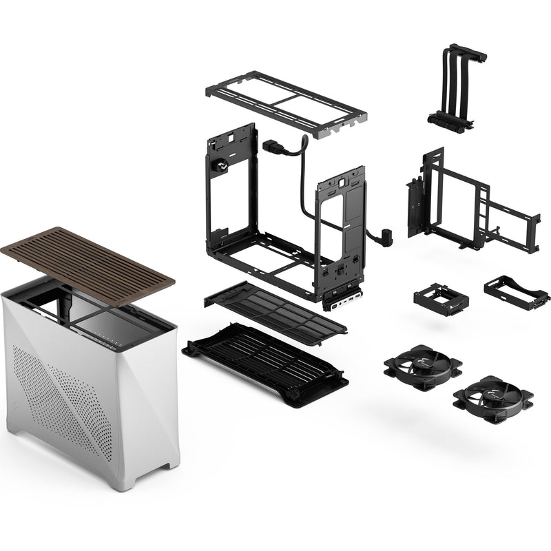 Afbeelding laden in galerijviewer, Fractal design era 2 silver mini tower behuizing (zilver | 2x usb-a | 1x usb-c)
