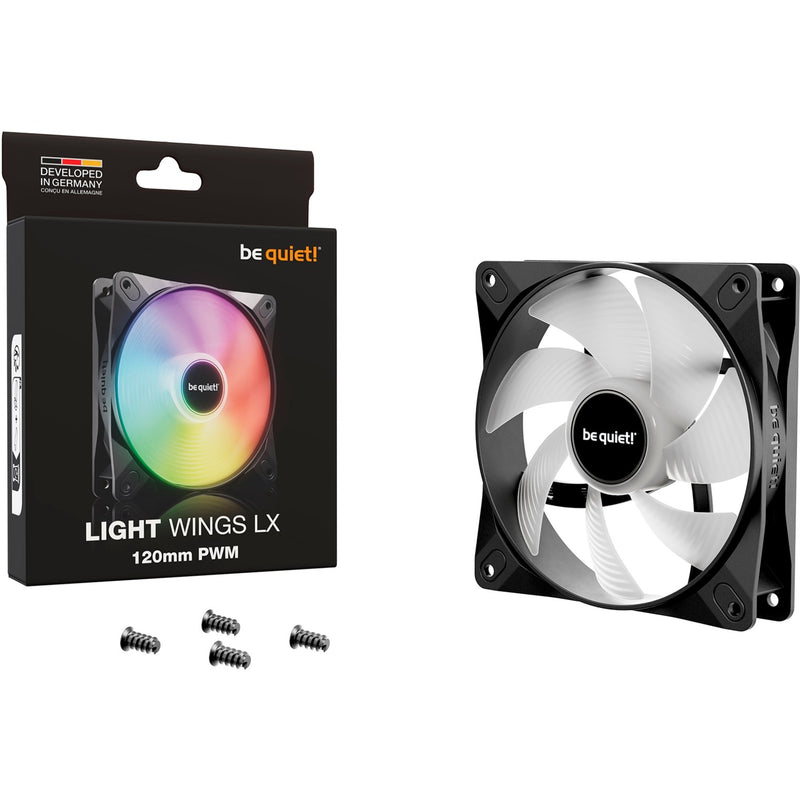 Afbeelding laden in galerijviewer, Be quiet! light wings lx pwm rgb case fan (zwart, 120 x 120 x 25 mm)
