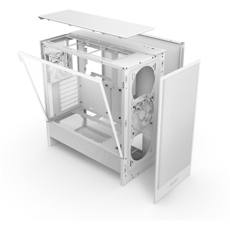 Afbeelding laden in galerijviewer, Nzxt h5 flow v2 midi tower behuizing (wit | 1x usb-a | 1x usb-c | tempered glass)
