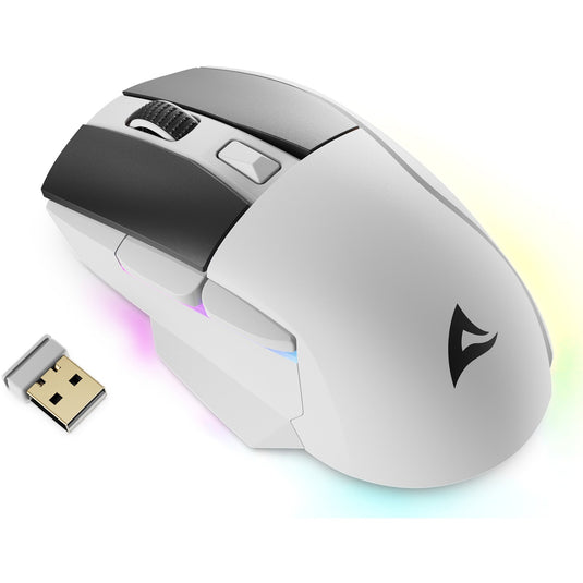 Sharkoon skiller sgm50w gaming muis (wit, 400 - 6400 dpi, rgb leds)