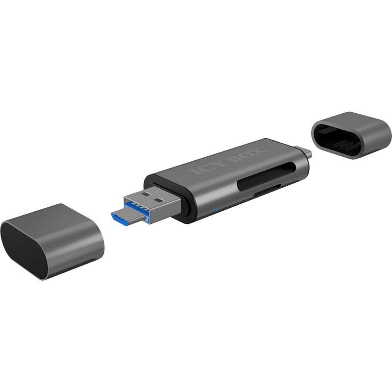 Afbeelding laden in galerijviewer, Icy box ib-cr200-c externe cardreader met multi-usb connector kaartlezer (antraciet)
