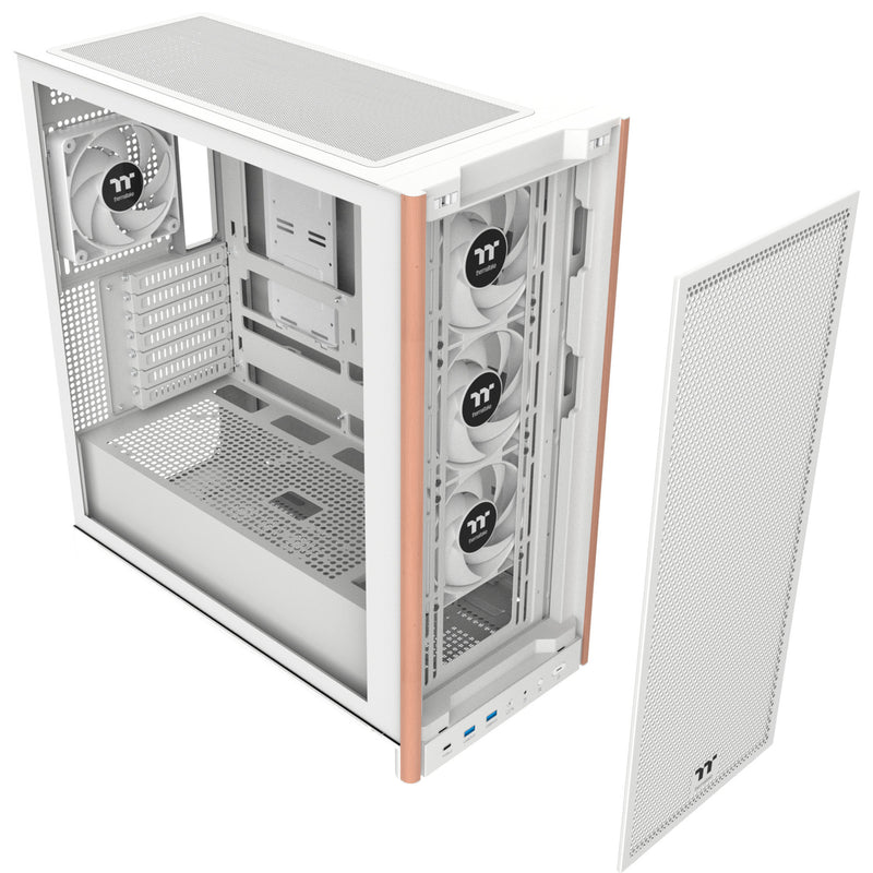 Afbeelding laden in galerijviewer, Thermaltake s370 ws snow midi tower behuizing (wit | 2x usb-a | 1x usb-c | tempered glass)
