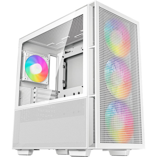 Deepcool ch560 midi tower behuizing (wit | 1x usb-a | 1x usb-c | rgb | tempered glass)
