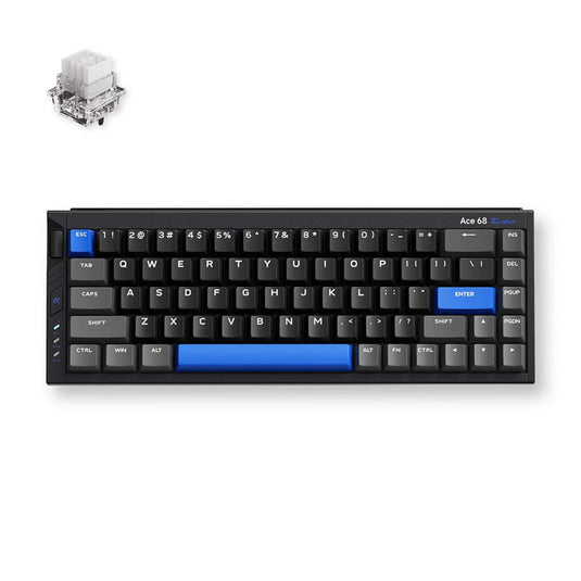 Mchose ace 68 turbo full-aluminum esports hall effect keyboard (zwart, us lay-out (qwerty), mount tai gt he, 65%, 16k, rgb, hot swap, usb-c, hall effect sensor)