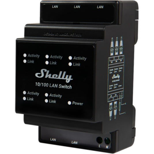 Shelly lan switch schakelaar (zwart)