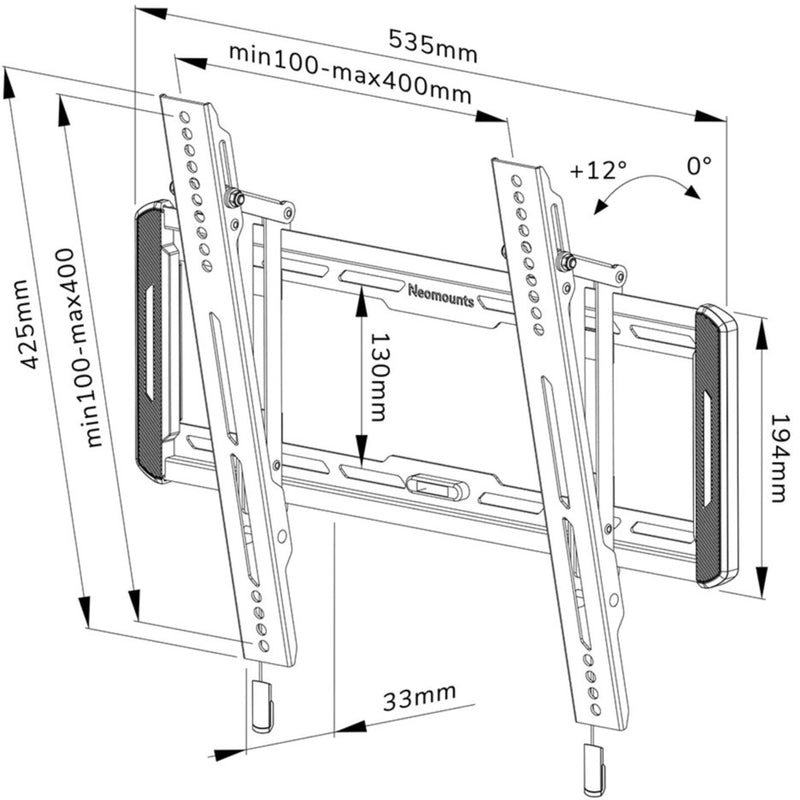 Afbeelding laden in galerijviewer, Neomounts wl35-550bl14 tv wandsteun wandmontage (zwart)

