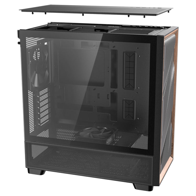 Afbeelding laden in galerijviewer, Antec flux midi tower behuizing (zwart | 2x usb-a | 1x usb-c | tempered glass)
