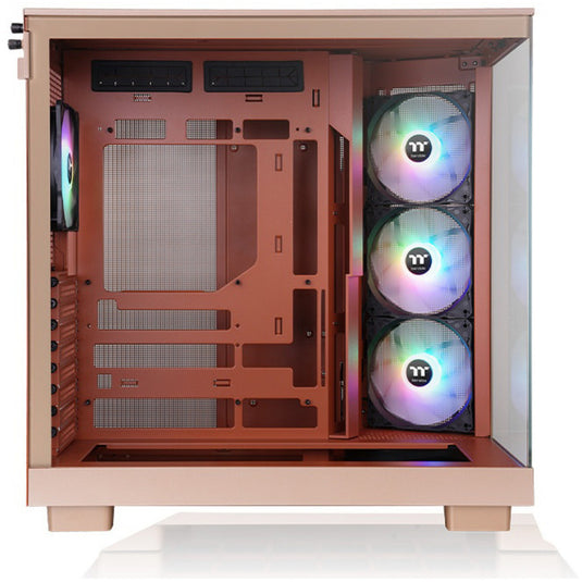 Thermaltake view 380 xl tg argb gravel sand midi tower behuizing (lichtbruin | 2x usb-a | 1x usb-c | rgb | window)