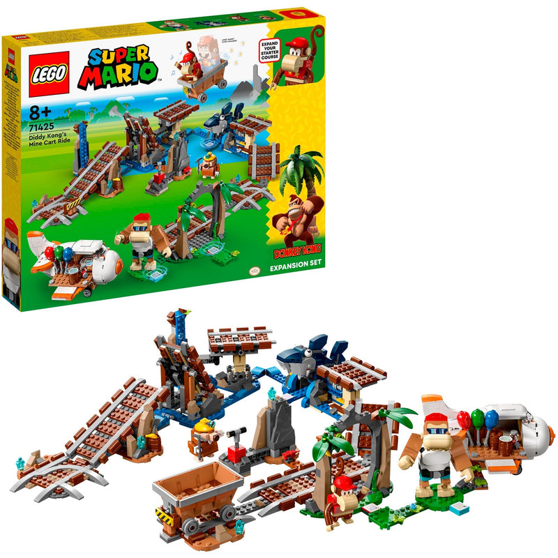 Afbeelding laden in galerijviewer, Lego super mario - uitbreidingsset: diddy kongs mijnwagenrit constructiespeelgoed (71425)
