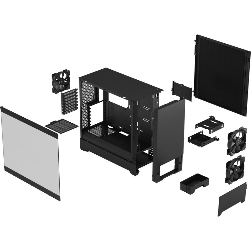 Afbeelding laden in galerijviewer, Fractal design pop silent black tg clear tint midi tower behuizing (zwart | 2x usb-a | tempered glass)
