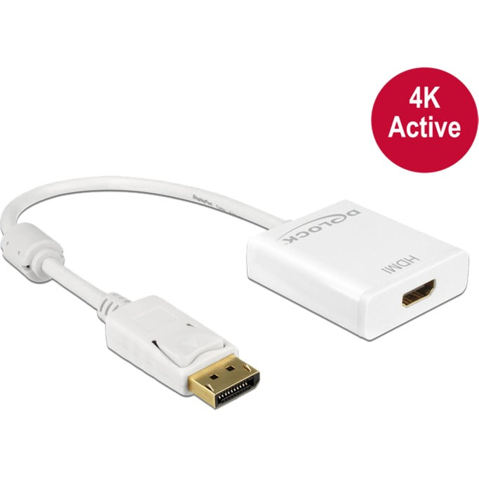 Afbeelding laden in galerijviewer, Delock displayport > hdmi adapter (wit, 0,2 meter, 4k)
