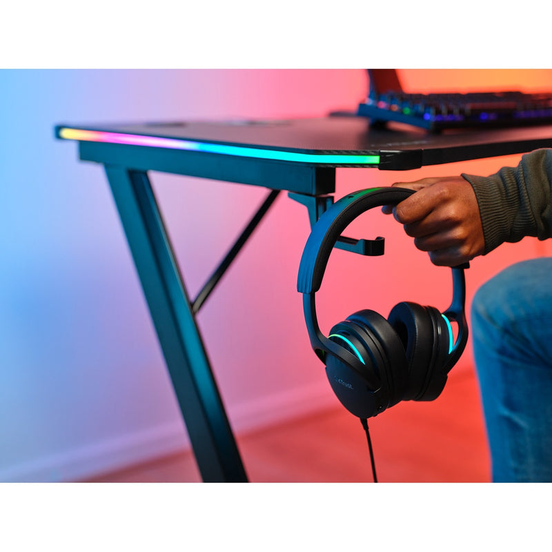 Afbeelding laden in galerijviewer, Trust gxt 709 luminus rgb-gamingbureau gaming desk (zwart)
