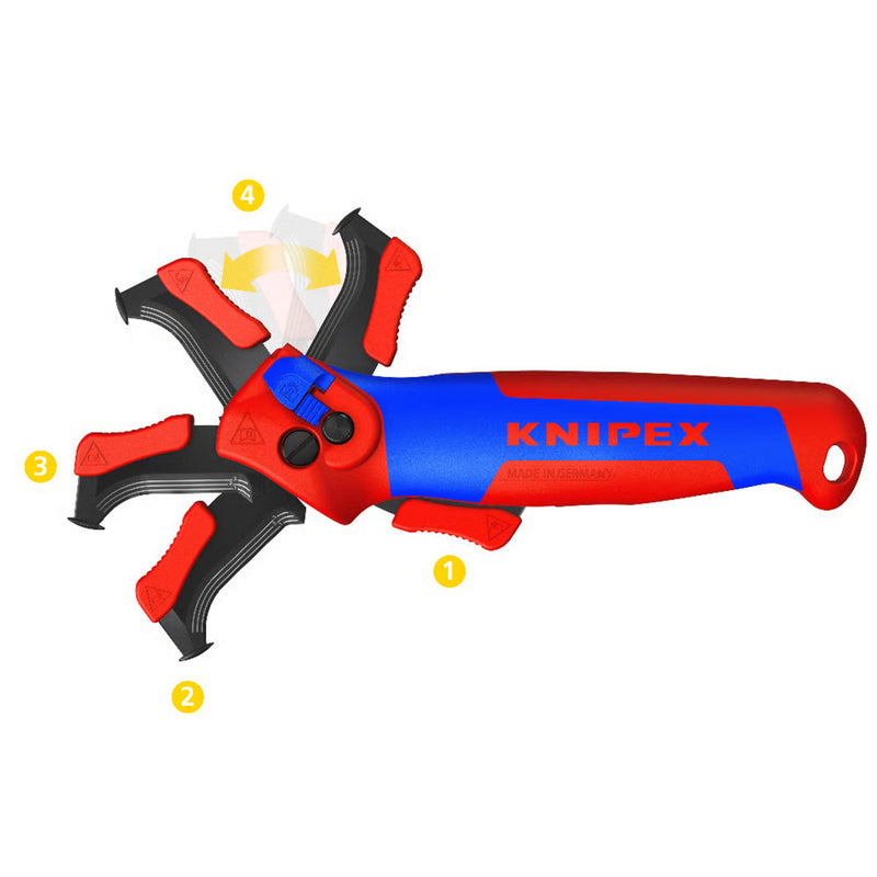 Afbeelding laden in galerijviewer, Knipex kabelmes, met glijschoen (rood blauw)
