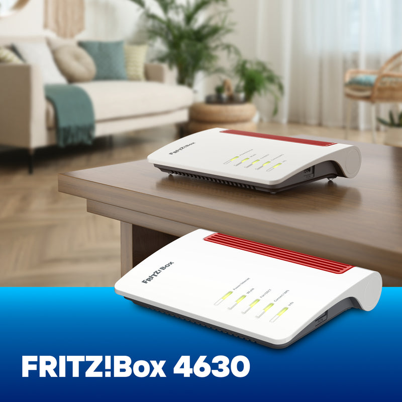 Afbeelding laden in galerijviewer, Fritz! box 4630 edition international router (wit rood, mesh wi-fi, 2.5 gbit s)
