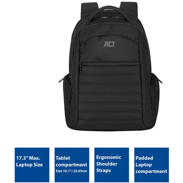 Laptoptas act ac8535 zwart polyestermix