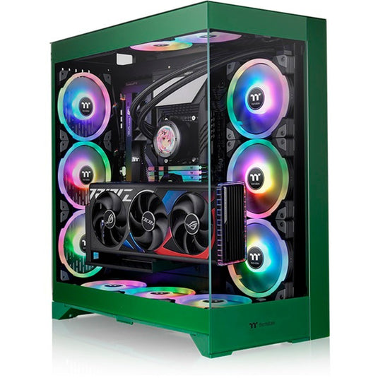 Thermaltake cte e660 mx racing green midi tower behuizing (groen | 2x usb-a | 1x usb-c | tempered glass)