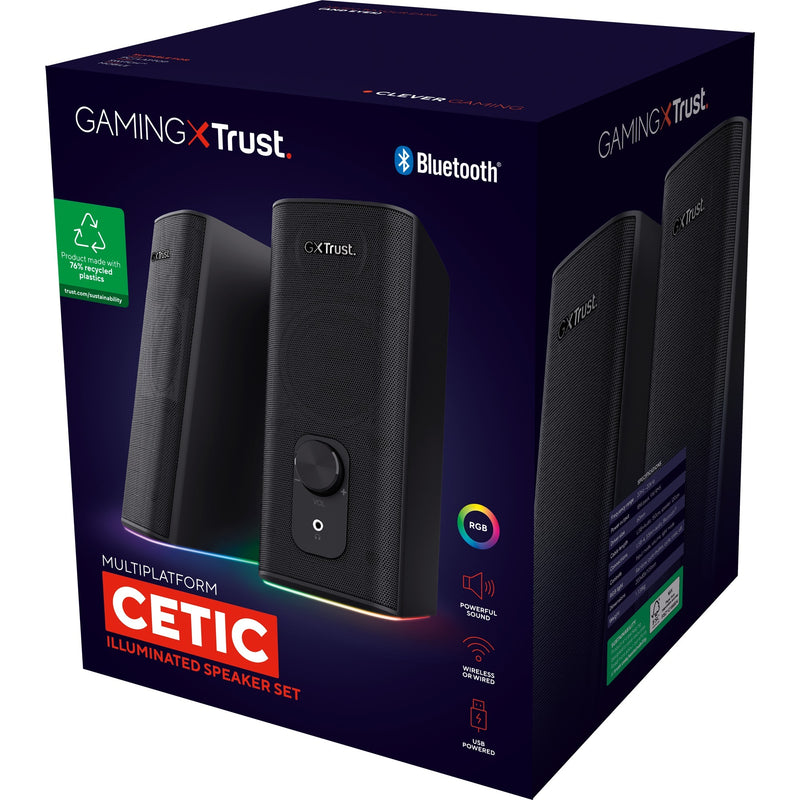 Afbeelding laden in galerijviewer, Trust gxt 612 cetic pc-luidspreker (zwart, bluetooth, rgb)
