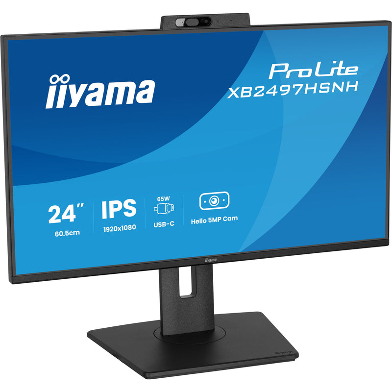 Afbeelding laden in galerijviewer, Iiyama prolite xb2497hsnh-b1 23.8 monitor (zwart, hdmi, displayport, lan, audio, usb-c, webcam)
