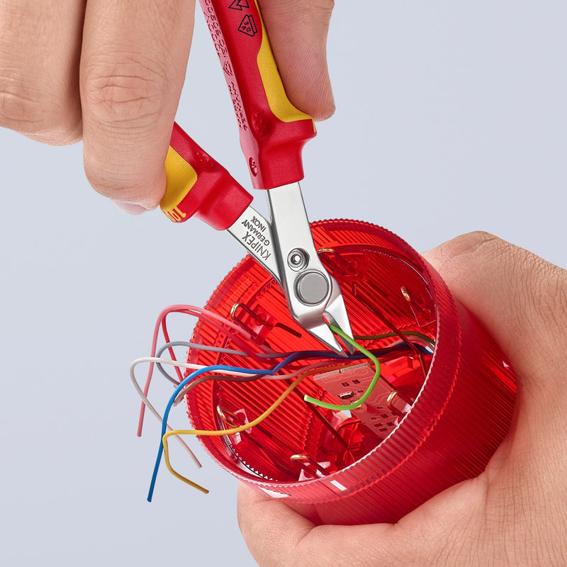 Afbeelding laden in galerijviewer, Knipex electronic super knips® vde 78 06 125 elektronica-tang (rood geel)
