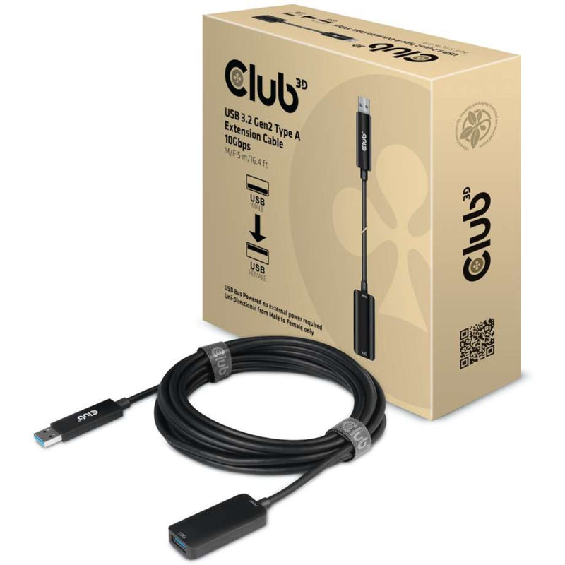 Afbeelding laden in galerijviewer, Club 3d usb-a 3.2 gen2 verlengkabel (zwart, 5 meter, 10 gbps)
