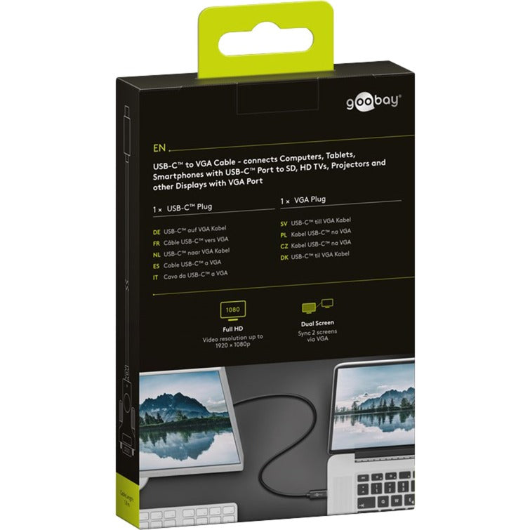 Afbeelding laden in galerijviewer, Goobay usb-c naar vga adapterkabel (zwart, 1,8 meter)

