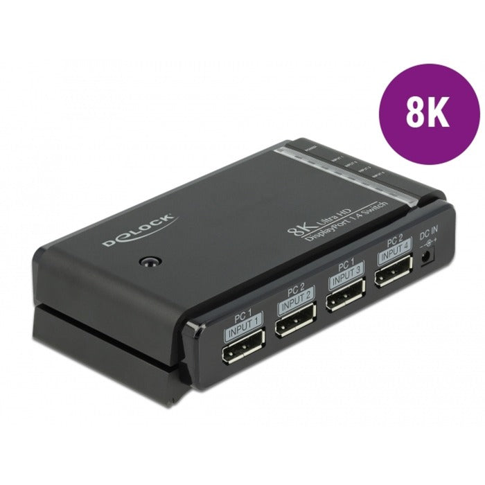 Afbeelding laden in galerijviewer, Delock displayport switch 2x 2 displayport in naar 1x 2 displayport out (zwart)
