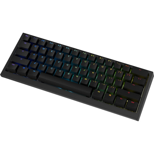 Ducky one x mini wireless rgb mechanisch toetsenbord (zwart, us lay-out (qwerty), inductive, 60%, hot-swappable, pbt, 2.4 ghz | bluetooth | usb-c)
