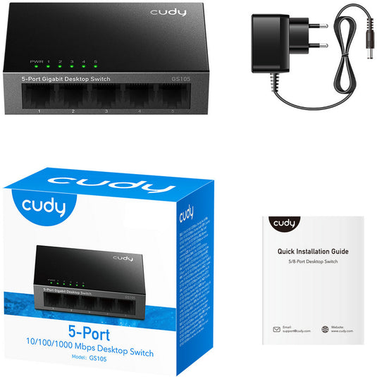 Cudy 5-port gigabit desktop metal switch (zwart)