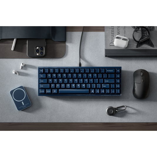 Keychron q16 he 8k magnetic switch keyboard (blauw, us lay-out (qwerty), ultra-fast lime, 65%, rgb, hot swap, 8k)