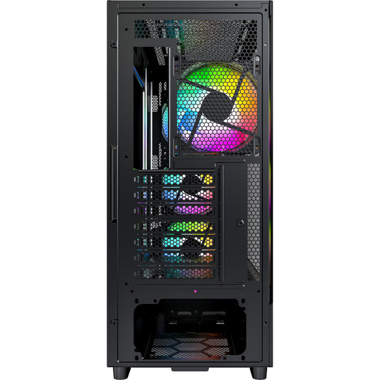 Montech x5 midi tower behuizing (zwart | 2x usb-a | 1x usb-c | tempered glass)