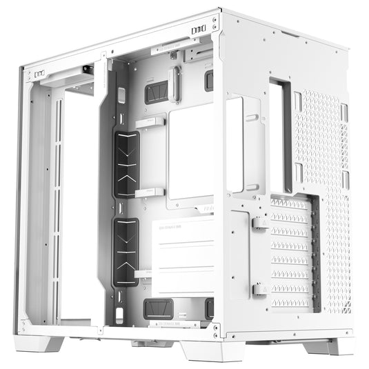 Antec c8 aluminum midi tower behuizing (wit zilver | 2x usb-a | 1x usb-c | tempered glass)